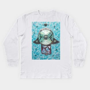 Reflecting Pool Hamsa by Harriette Knight Kids Long Sleeve T-Shirt